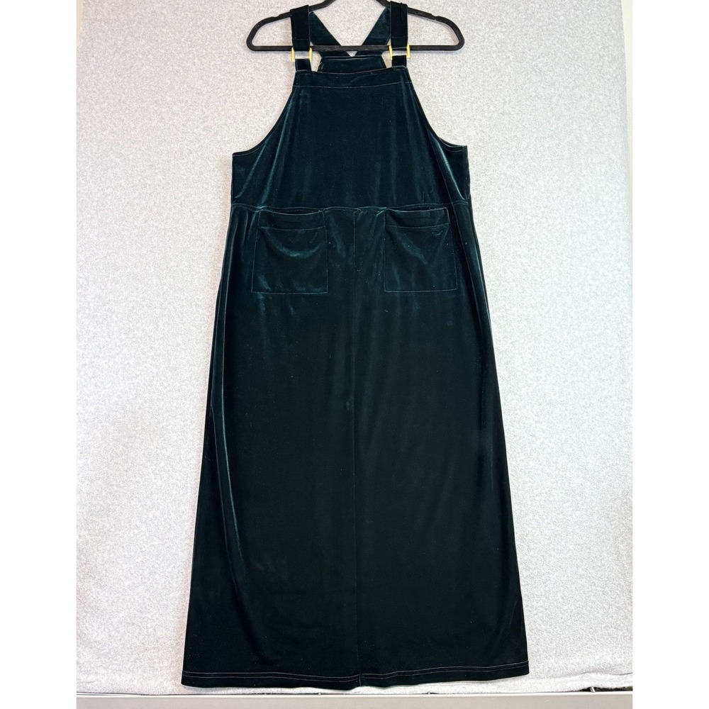 Studio Ease Overall Dress Womens 12 Green Velour